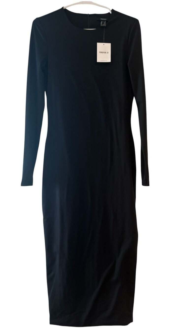 Forever 21 Long Sleeve Crew Neck Midi Dress